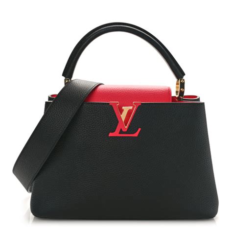 LOUIS VUITTON Taurillon Capucines PM Black Rose Berlingot 